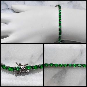 Emerald CZ Ovals Tennis Bracelet, NWT